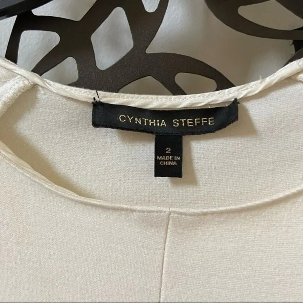 Cynthia Steffe Cap Sleeve Shift Dress in Cream 2 - Picture 5 of 9